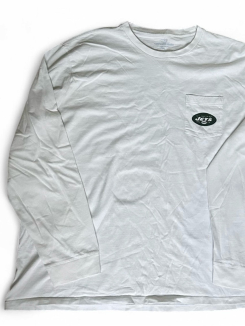Vineyard Vines New York Jets White Long Sleeve T-Shirt. 3XL.